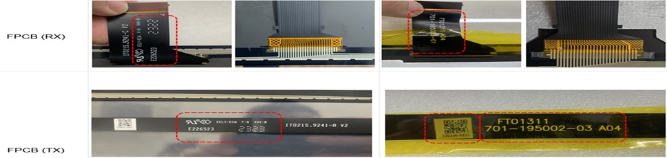 Comparison photo showing non-genuine touch glass and genuine touch glass